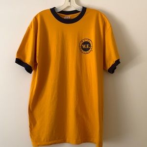 ANVIL. “We’re Everywhere” T-Shirt, yellow with blue trim. 100%.
